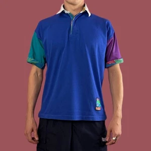 Camisa Polo Para Hombre Chaps Ralph Lauren Vintage Años 90 - Camiseta S Borde Tropical Multicolor - Imagen 1 de 9