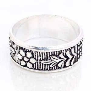 925 Placcato Argento Handmade Design Gioielli Regalo per Lei Anelli Misura 6 - Foto 1 di 3