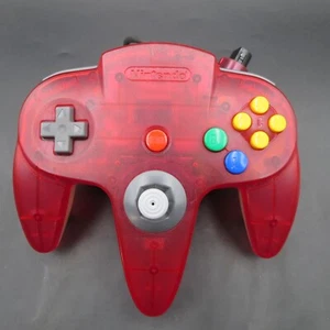 Nintendo 64 Controller Bros Clear Red NUS 005 N64 OEM - Picture 1 of 9