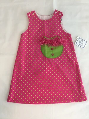 Bolsa de veludo The Bailey meninos meninas 4T rosa verde bolinhas - Imagem 1 de 4