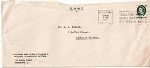 1964 Business Cover, Housing Commission, 5d Q.E.II stamp Pin Perf V.G.(C) - Picture 1 of 4