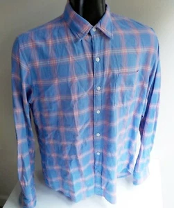 Camicia BONOBOS 100% cotone slim fit bottoni davanti a quadri blu/rosa taglia grande - Foto 1 di 4