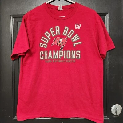 Tampa Bay Bucaneers Super Bowl Champions LV Camiseta Roja Camiseta Grande NFL Fútbol  Foto 1 de 4