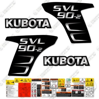 Kit de calcomanías para minicargadora Kubota SVL 90-2 (plata/negra personalizada)  Foto 1 de 4