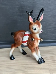SUPER RARE Kreiss 1956 Ceramic Reindeer Figurine Vintage Christmas - Picture 1 of 9