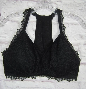 Aerie Black Lace Racerback Padded Bralette - Size XL - EUC - Picture 1 of 4