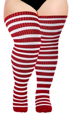 Plus Size Thigh High Socks for Women Knit Cotton Extra Long Halloween Over th... - Image 1 of 4