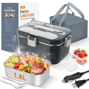 Electric Lunch Box Food Warmer: 100W Heated Lunch Box for Adults, 1.8L Portab... - Picture 1 of 6