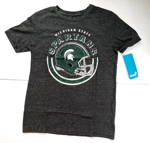 Michigan State Spartans Shirt Women's Medium 10-12 Gray Short Sleeve GEN2 - NWT - Picture 1 of 4