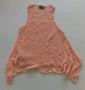 Sweet n Sinful Women's Knitted Tank Top Peach Apricot Color Sz Medium - Picture 1 of 5