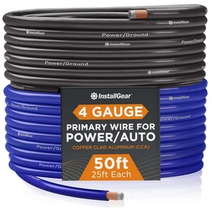 4 Gauge Wire (50ft) Copper Clad Aluminum CAA - Primary Automotive Wire, Car A... - Picture 1 of 6