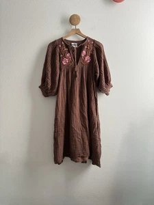 Der Fuchs und die Meerjungfrau Baumwollgaze bestickt Sommerkleid Größe Small - Bild 1 von 9