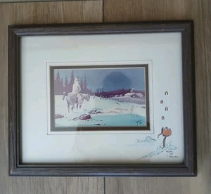  WILLIAM T ZIVIK "Home For Supper" Gerahmter Aquarell Druck Pferd Cowboy Kunst  - Bild 1 von 6