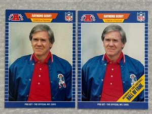 (2) 1989 Pro Set RAYMOND BERRY "HOF Stripe" Variation NFL Football Cards #260 - Picture 1 of 2