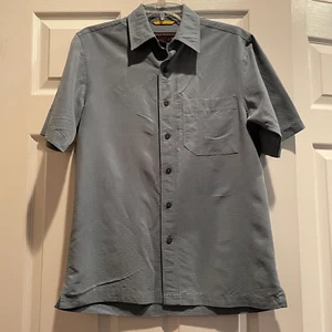 Royal Robbins Men's Blue Check Button Front Contemporary Fit Shirt Modal/Poly S - Picture 1 of 11