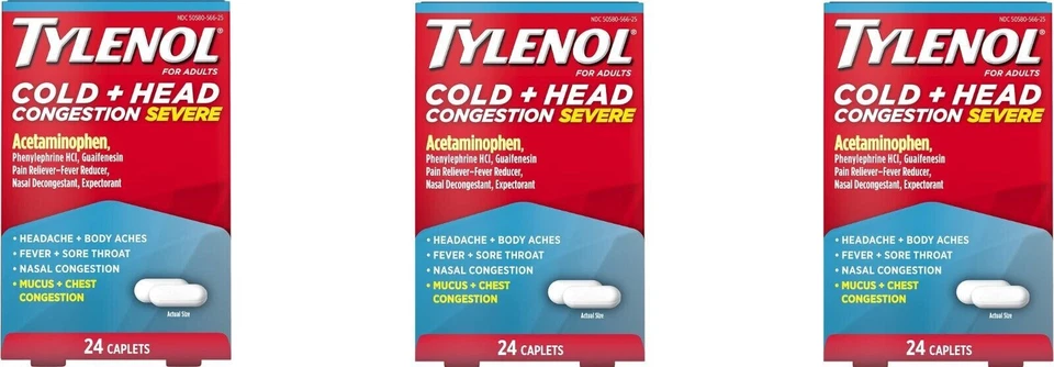 TYLENOL Cold Head Congestion Caplets Severe 24ct 300450261250a517