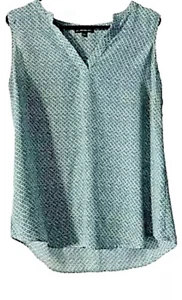 Adrianna Papell Teal Patterned Blouse, Large - Picture 1 of 6