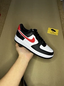 Nike Air Force 1 low ‘07 black white university red Uk7.5 Brand New✅ HM0721002 - Picture 1 of 7