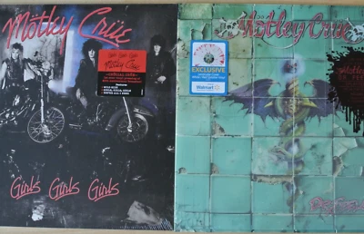 MOTLEY CRUE Girls Girls Girls LP + Dr Feelgood LP Red Splatter Vinyl Lenticular - Image 1 of 4