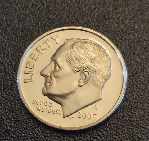 2005 S Proof Roosevelt Dime   - From a Clad Proof Set - Free Shipping Cover