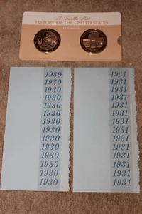 Franklin Mint bronce macizo medallones historia Estados Unidos 1930 y 1931 - NUEVO, completo - Imagen 1 de 5