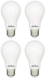 Sunbeam (4-Bulbs) Dimmable 9.5 Watt (60W) LED Light Bulb - 3000K Warm White A19 - Picture 1 of 3