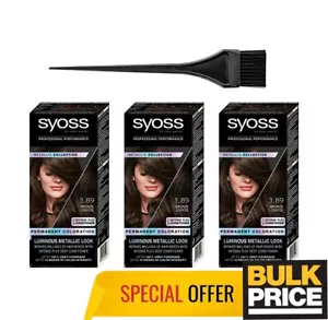 Syoss Professional 3-89 Bronze Coffee Hair Color Salon Quality Bulk Deal 3-Pack - Picture 1 of 6