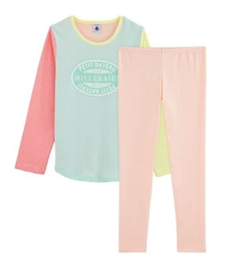 PETIT BATEAU Schlafanzug Pyjama gestreift türkis orange gelb rot 98 - 146 - Bild 1 von 4