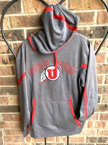 NCAA Utah Utes Under Armour Gray Red Sewn Hoodie Adult S Cover