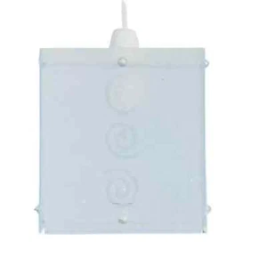 Alaskan Triple Swirl Pattern Frosted Glass Square Shape Ceiling Light Shade - Picture 1 of 2