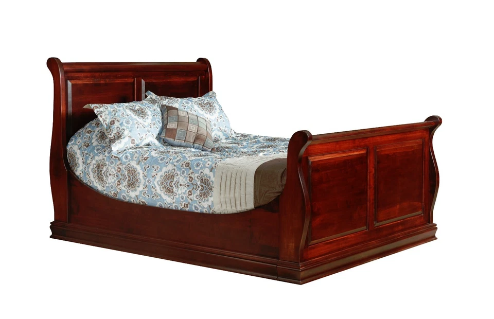 Amish Traditional Sleigh Bed Solid Wood King Queen Full - Image 1 of 1