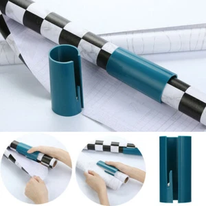 Blue Sliding Wrapping Paper Cutter Christmas Seconds Wrap Paper Cuting Tools - Picture 1 of 8