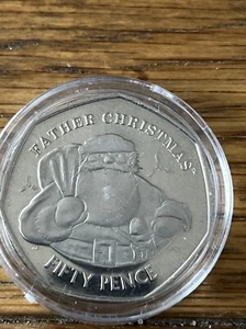 Unzirkuliert 2018 GIBRALTAR Weihnachtsmann 50p Münze aus der Schneemanngeschichte RAR - Bild 1 von 2