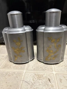 Beautiful vintage heavy pair pewter Chinese vase/jug - Picture 1 of 10