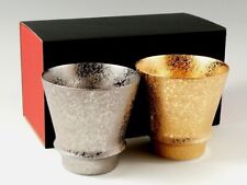 2pcs Arita Yaki Porzellan Japanisch Sake Shochu Tasse Supremacy Gold Platin Glas