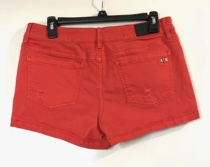 Armani Exchange Damen Jeans Shorts Rot Distressed Größe 28 - Bild 1 von 9