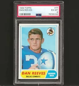 1968 Topps #77 Dan Reeves Cowboys Ex-Mt PSA 6 - Foto 1 di 2