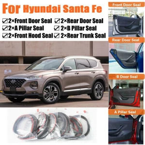 Rubber Seal Strips Weather Draft Wind Noise Reduction Kit For Hyundai Santa Fe - Picture 1 of 12