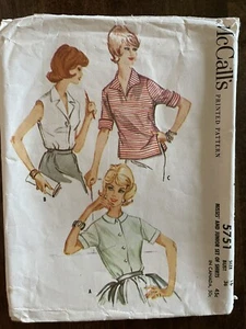 McCalls Pattern 5751 Misses Shirt, 3 Styles, Size 16 Bust 36 Cut & Uncut - Picture 1 of 3