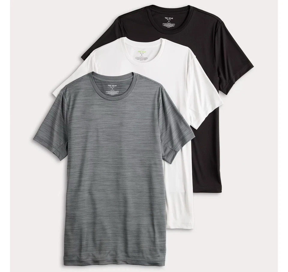 Tek Gear T-shirt Men’s Size XL Black Gray White 3 Pack Dry Tek Tees - Image 1 of 1