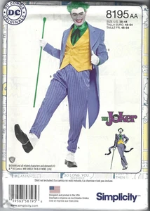 Simplicity Sewing Pattern 8195, ''The Joker'' Costume, Size 38 - 44, New - Picture 1 of 2