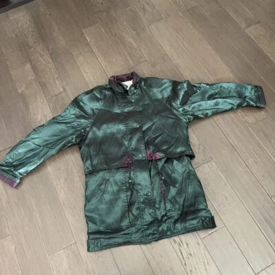 Abrigo acolchado vintage para mujer Westbound verde púrpura mediano Foto 1 de 4