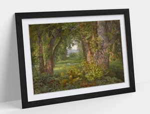 WILLIAM TROST RICHARDS, IN THE WOODS -FRAMED WALL ART POSTER PAPER PRINT - Picture 1 of 11