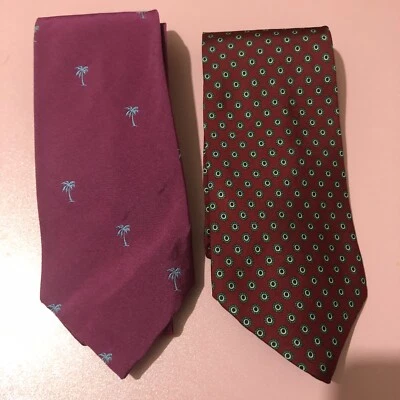 J. LOTE de 2 lazos Crew vintage rosa palmera roja geométrica multicolor Foto 1 de 4