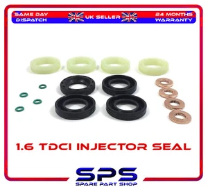 Fuel Injector Seal Washer O Ring Kit For Ford 1.6 Tdci Mini R56 R55 3M5Q9R524Aa - Picture 1 of 5