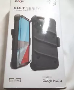 ZIZO Bolt Series Google Pixel 4 Case Heavy Duty Black/Black Glass Incl - Picture 1 of 10