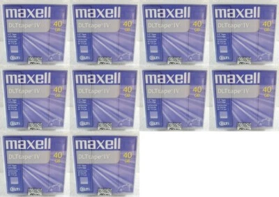 10 Maxell DLT-IV 40 GB DLT Tapes 183270 1/2" Tape Cartridge Made in Japan - Image 1 of 2