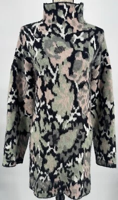 Vestido Suéter Zara Para Mujer Cuello Simulado Esponjoso Midi De Gran Tamaño Multicolor Talla L Lana Foto 1 de 4