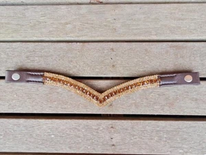 Rose gold crystal brown leather horse browband / horse tack size full - Bild 1 von 1