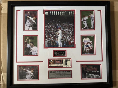 Framed Roy Halliday 10/06/10 Playoff No Hitter Autographed W Facsimile Ticket - Image 1 of 4